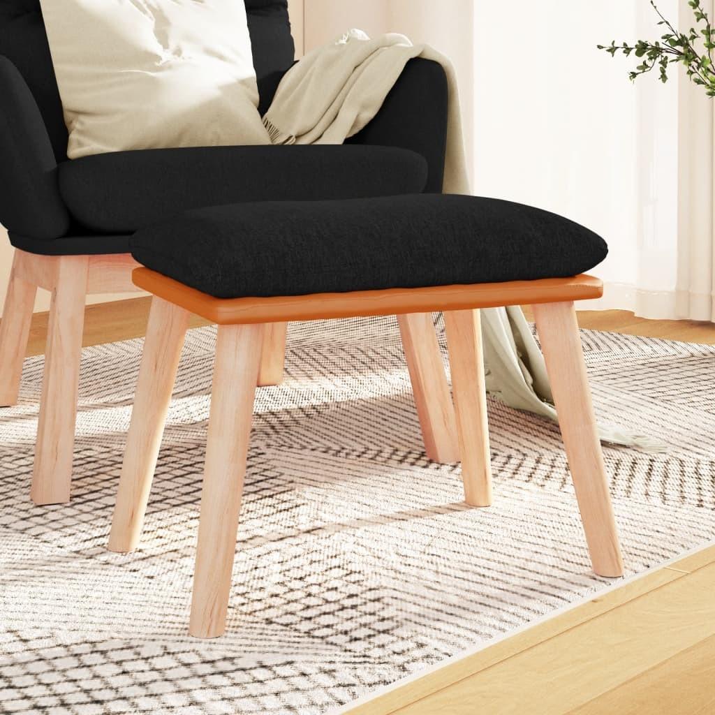 vidaXL fodskammel 45x29,5x35 cm stof og kunstlæder sort