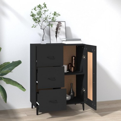 Skænk 69,5×34×90 cm i konstrueret træ - sort