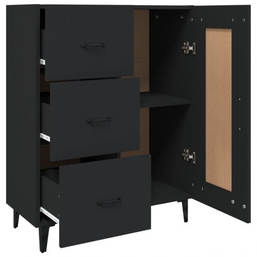 Skænk 69,5×34×90 cm i konstrueret træ - sort