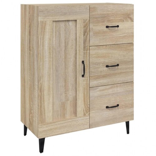 Skænk i sonoma-eg, 69,5 × 34 × 90 cm - konstrueret træ