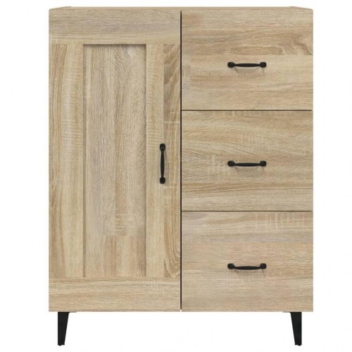 Skænk i sonoma-eg, 69,5 × 34 × 90 cm - konstrueret træ