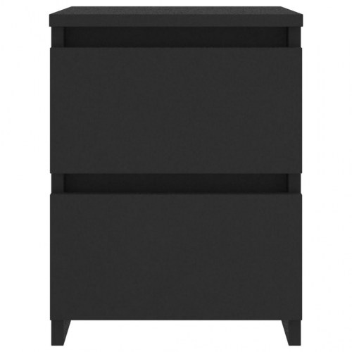 Sengeborde 2 stk. 30x30x40 cm konstrueret træ sort