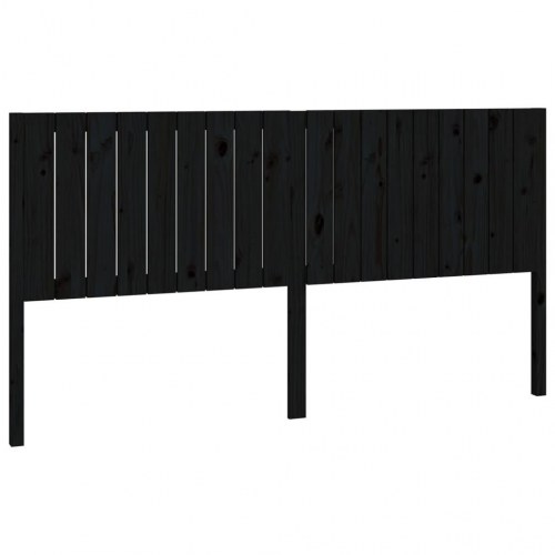 Sengegavl 185,5x4x100 cm massivt fyrretræ sort