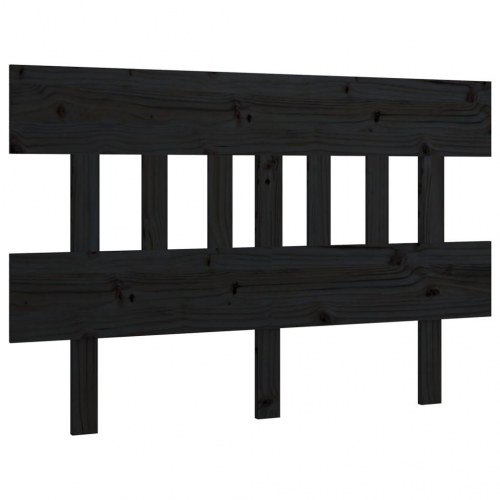 Sengegærde 153,5x3x81 cm massivt fyrretræ sort