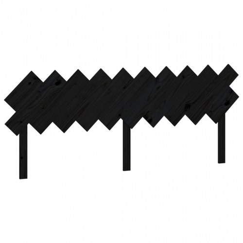 Sengegavl i massivt fyrretræ - sort, 196 x 3 x 80,5 cm