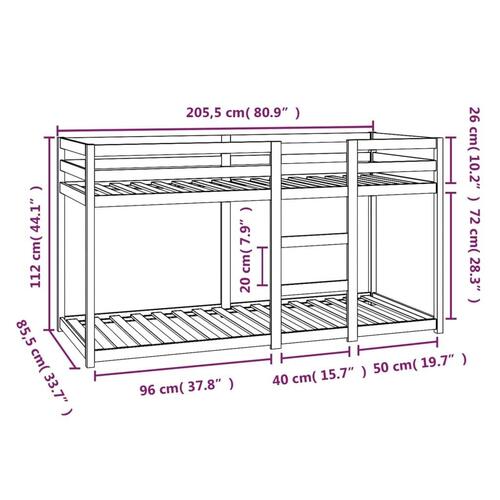 Køjeseng 80x200 cm massivt fyrretræ