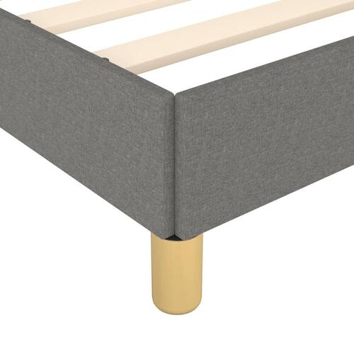Sengeramme med sengegavl 100x200 cm stof mørkegrå