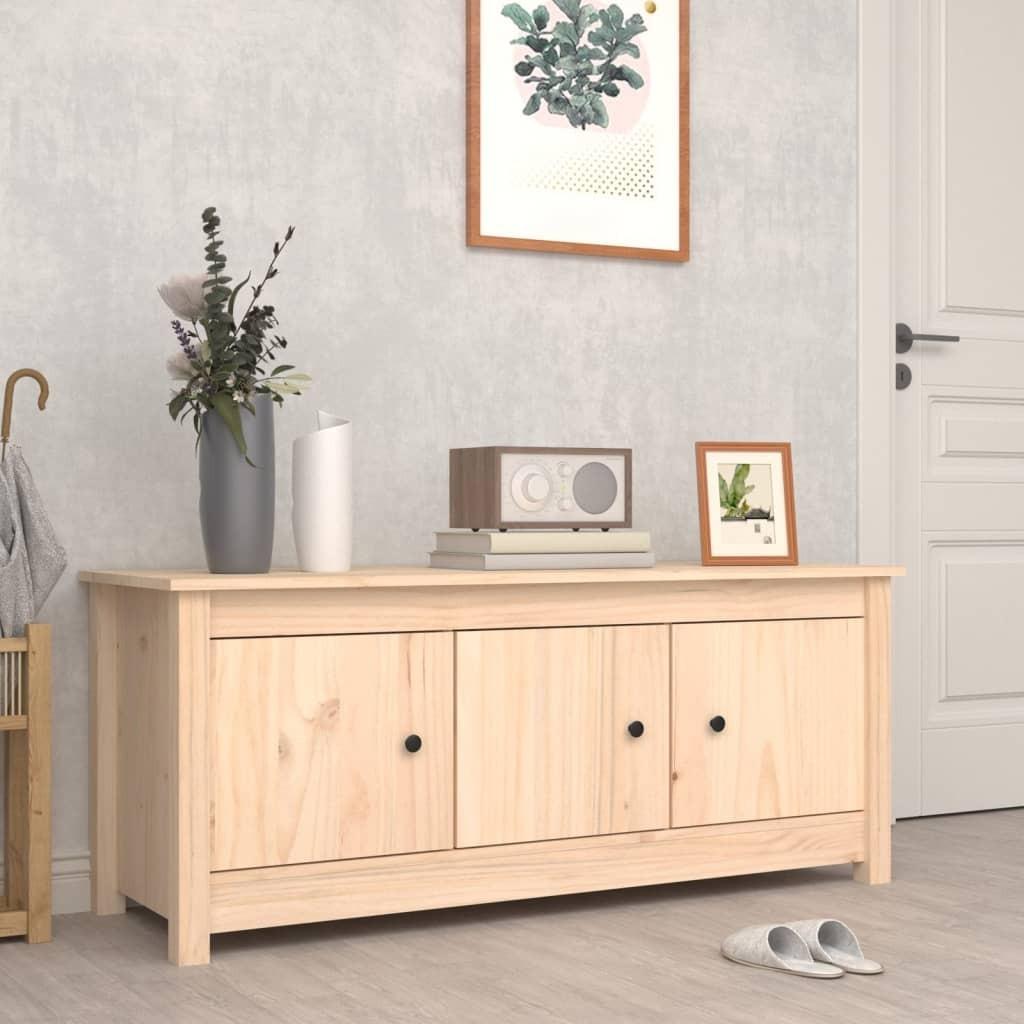 Skoskab i massivt fyrretræ - 110 x 38 x 45,5 cm, med låger