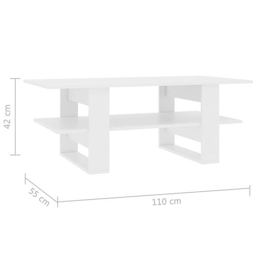 Sofabord 110 x 55 x 42 cm spånplade hvid