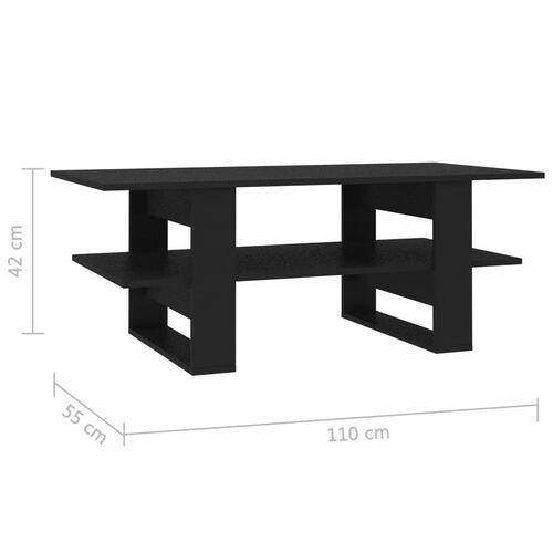 Sofabord 110x55x42 cm konstrueret træ sort