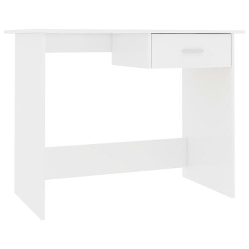 Skrivebord 100x50x76 cm konstrueret træ hvid højglans
