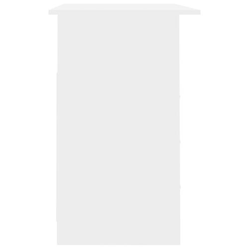 Skrivebord med skuffer 110x50x76 cm spånplade hvid højglans