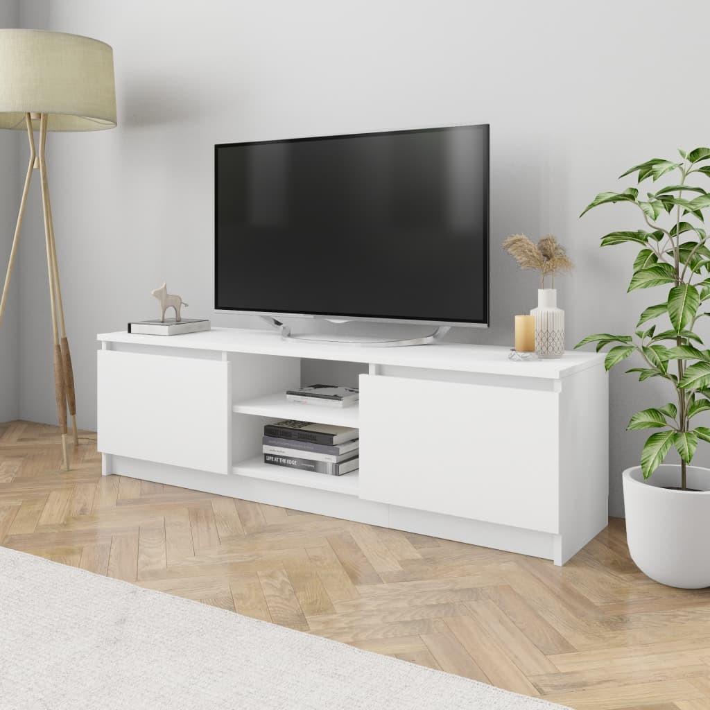 Tv-bord 120x30x35,5 cm konstrueret træ hvid