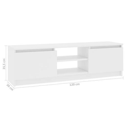 Tv-bord 120x30x35,5 cm konstrueret træ hvid