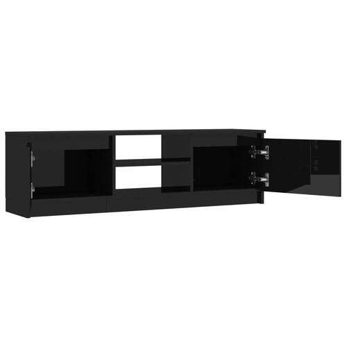 Tv-skab 120x30x35,5 cm konstrueret træ sort højglans
