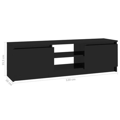 Tv-skab 120x30x35,5 cm konstrueret træ sort højglans