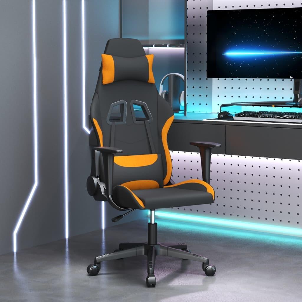 Gamingstol Med Massagefunktion Stof Sort Og Orange