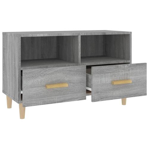 Tv-bord 80x36x50 cm konstrueret træ grå sonoma-eg