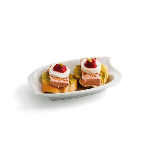 Gastro Fun assietter Small hvid keramik 15,5 × 10 cm - 12 stk.