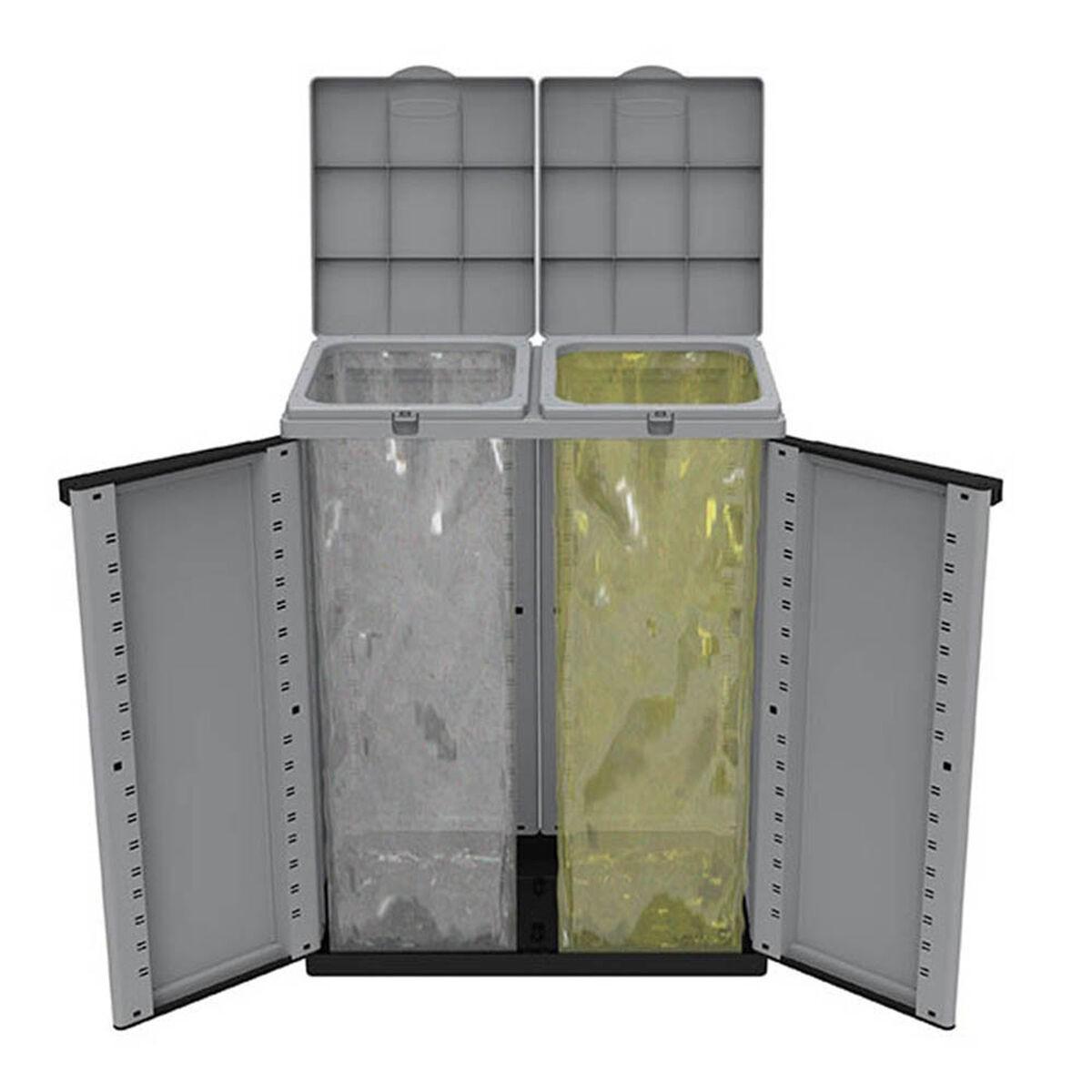 Billede af Affaldsspand til genbrug Sort/Grå (68 x 39 x 88,7 cm)