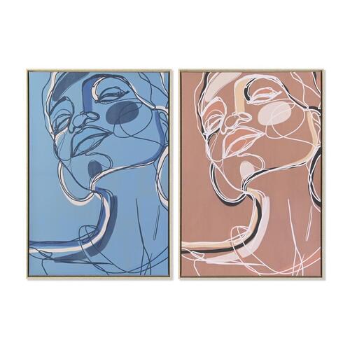 Maleri 84 x 4,5 x 123 cm Dame Moderne (2 enheder)