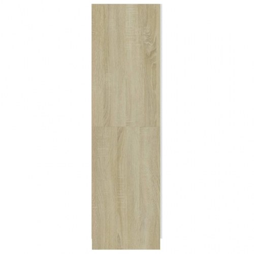 Klædeskab 80 x 52 x 180 cm spånplade hvid og sonoma-eg