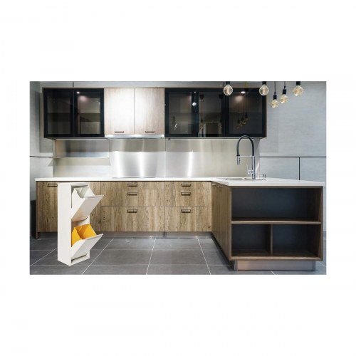 Jobgar affaldsskab til genbrug - 2 skuffer, hvid/grå, 5 L