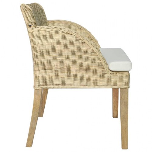 Spisebordsstole 2 stk. med hynder naturlig rattan