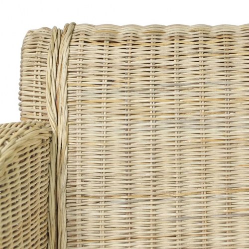 Spisebordsstole 2 stk. med hynder naturlig rattan