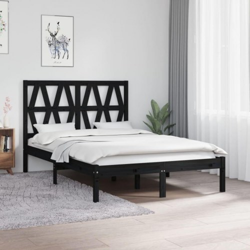 Sengestel 120x190 cm Small Double massivt fyrretræ sort