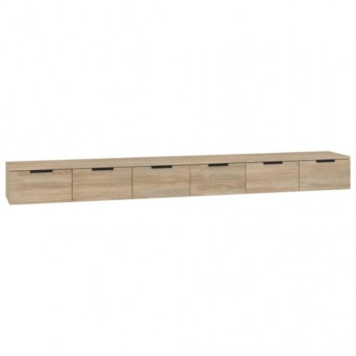 Vægskabe 2 stk. 102×30×20 cm i konstrueret træ - sonoma-eg