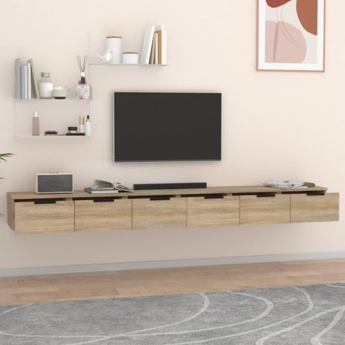 Vægskabe 2 stk. 102×30×20 cm i konstrueret træ - sonoma-eg