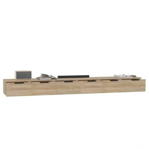 Vægskabe 2 stk. 102×30×20 cm i konstrueret træ - sonoma-eg