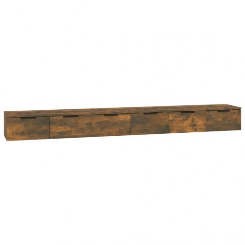 Vægskabe 2 stk. 102×30×20 cm i konstrueret træ - røget eg