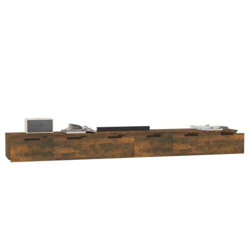 Vægskabe 2 stk. 102×30×20 cm i konstrueret træ - røget eg