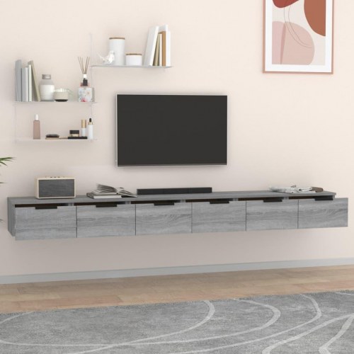 Vægskabe 2 stk. 102×30×20 cm i konstrueret træ - grå sonoma-eg