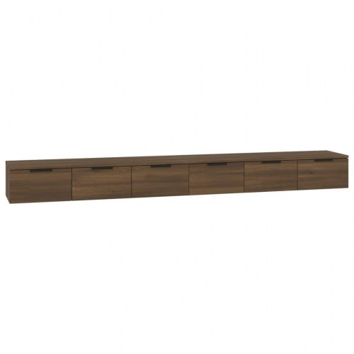 Vægskabe 2 stk. 102x30x20 cm konstrueret træ brun egetræsfarve