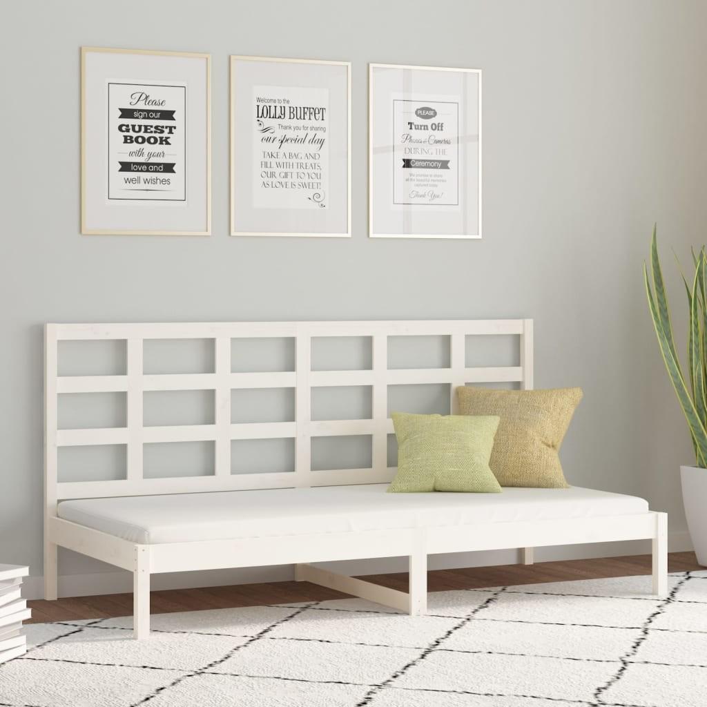 vidaXL daybed uden madras 80x200 cm massivt fyrretræ hvid