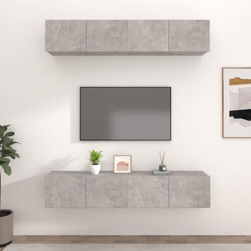 Tv-skabe 4 stk. 80x30x30 cm konstrueret træ betongrå