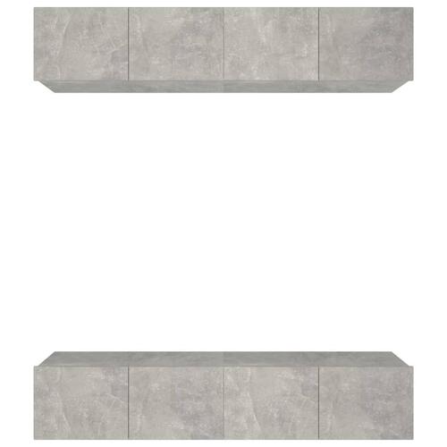 Tv-skabe 4 stk. 80x30x30 cm konstrueret træ betongrå