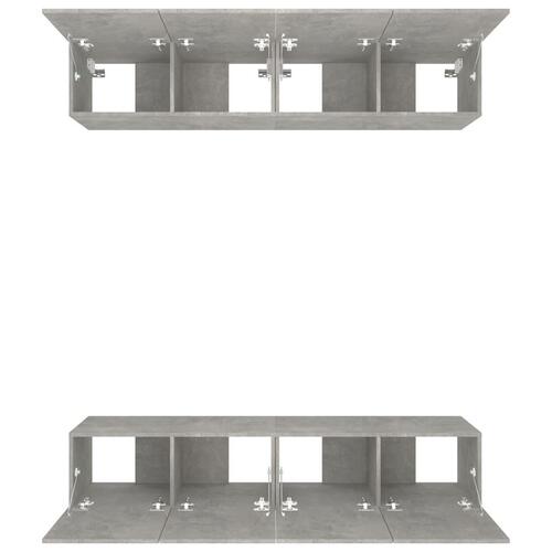 Tv-skabe 4 stk. 80x30x30 cm konstrueret træ betongrå