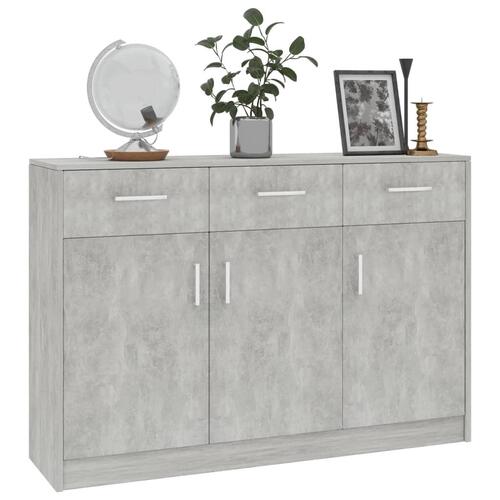 Skænk 110x30x75 cm spånplade betongrå