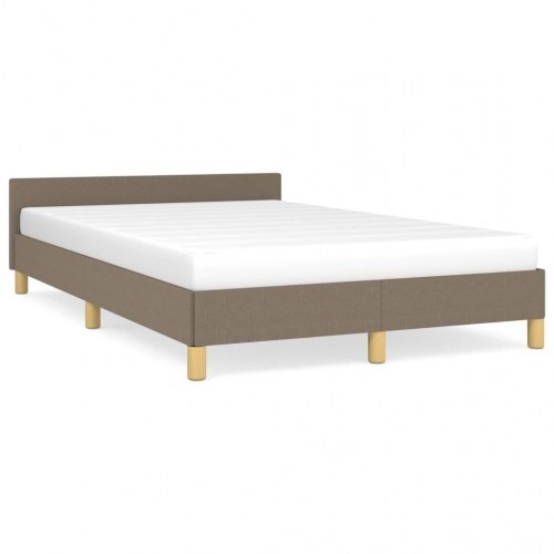 Sengeramme med sengegavl i stof - taupe 120 × 200 cm