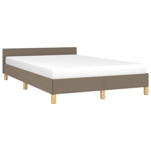 Sengeramme med sengegavl i stof - taupe 120 × 200 cm