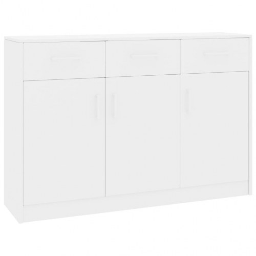 Skænk 110x30x75 cm konstrueret træ hvid højglans