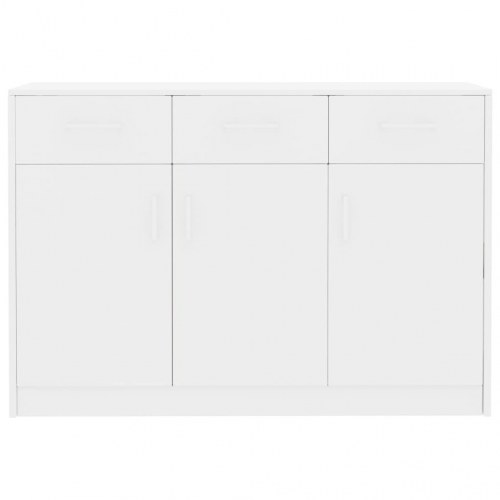 Skænk 110x30x75 cm konstrueret træ hvid højglans