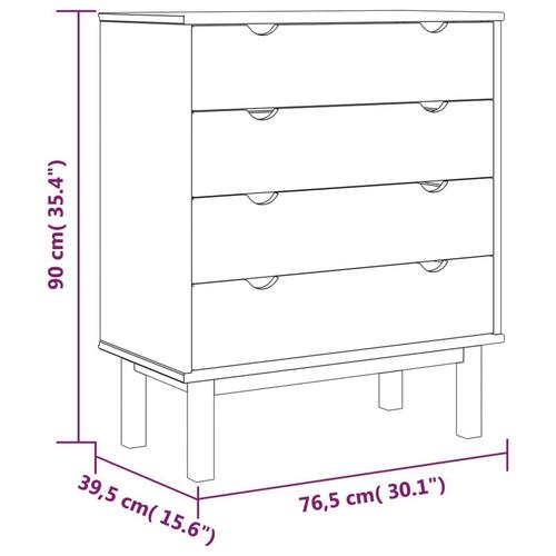 Kommode OTTA 76,5x39,5x90 cm massivt fyrretræ brun og grå