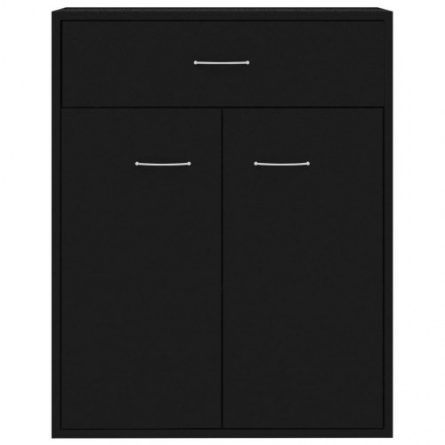 Skænk med 2 låger og 1 skuffe 60 x 30 x 75 cm - sort