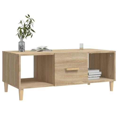 Sofabord 102x50x40 cm konstrueret træ sonoma-eg