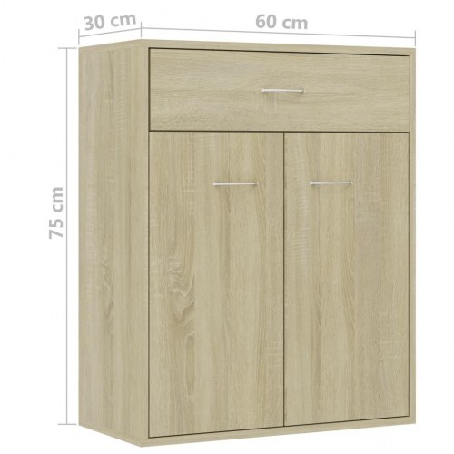 Skænk 60×30×75 cm i konstrueret træ - sonoma-eg